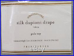 NEW Pottery Barn Dupioni Silk 104 x 108 DOUBLEWIDE Drape, PLATINUM GRAY