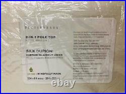 NEW Pottery Barn Dupioni Silk 104 x 84 Rod Pocket BLACKOUT CurtainIvory