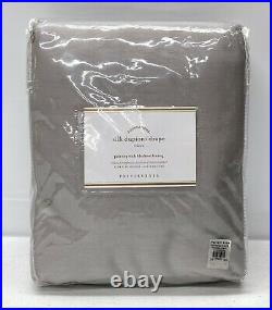 NEW Pottery Barn Dupioni Silk 104 x 96 PoleTop BLACKOUT CurtainPlatinum Gray