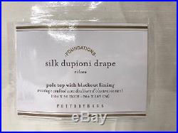 NEW Pottery Barn Dupioni Silk 104x96 Doublewide BLACKOUT Drape, IVORY