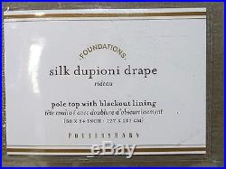 NEW Pottery Barn Dupioni Silk 50x84 BLACKOUT Drapes, SET OF 2, BROWNSTONE