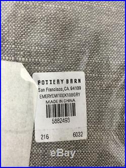 NEW Pottery Barn Emery Double Wide Drape 100x108Gray
