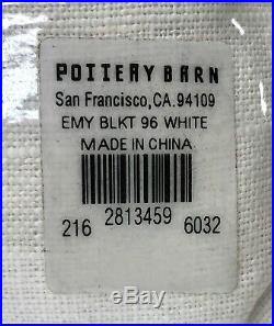 NEW Pottery Barn Emery Linen Cotton 50 x 96 BLACKOUT Drape CurtainWhite