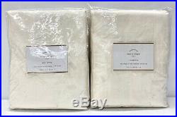 NEW Pottery Barn Emery Linen Cotton 50x96 COTTON LINED Drape CurtainSET/2Ivory