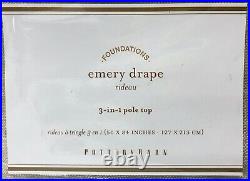 NEW Pottery Barn Emery Pole Top 50x84 COTTON LINED Drapes CurtainsSET/2Oatmeal
