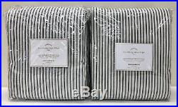 NEW Pottery Barn Emily & Meritt Ticking Stripe BLACKOUT Drapes Curtains 50x108
