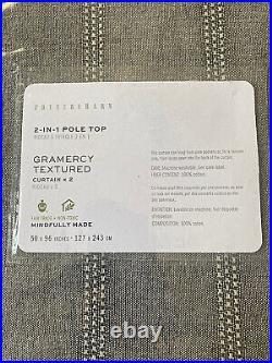 NEW Pottery Barn GRAMERCY TEXTURED Curtains Set of 2 Panels GRAY 50 X 96 NLA