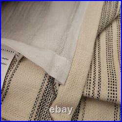 NEW Pottery Barn Hawthorn Striped Cotton Curtain 50x96 Cotton Lining Charcoal