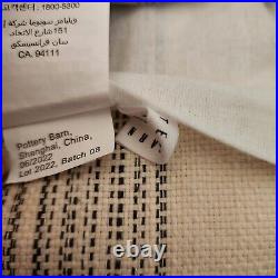 NEW Pottery Barn Hawthorn Striped Cotton Curtain 50x96 Cotton Lining Charcoal