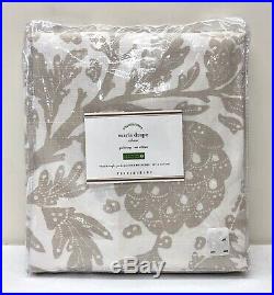NEW Pottery Barn Maris Floral Print 50 x 84 Curtains DrapesSet of 2Flax