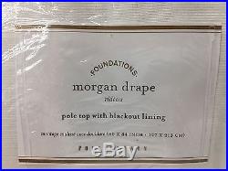 NEW Pottery Barn Morgan 50 x 84 BLACKOUT Drapes, SET OF 2, WHITE/SIMPLY TAUPE