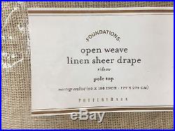 NEW Pottery Barn Open Weave Linen Sheer 50 x 108 Drapes, SET OF 2, NATURAL FLAX