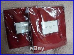 NEW Pottery Barn Silk Dupioni Double Wide Drape PAIR 104x96ea Dark Red Curtains