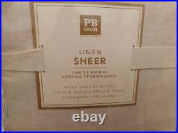 NEW Pottery Barn Teen Set of 2 Linen Sheer Curtains Drapes WHITE 44 x 96