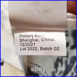 NEW Pottery Barn Thea Print Linen Cotton 50 x 108 COTTON LINED Curtain Gray