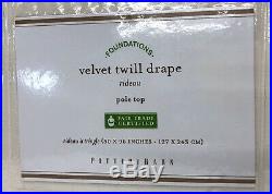 NEW Pottery Barn Velvet Twill 50x96 Cotton Lined Drapes CurtainsSet of 2Ivory