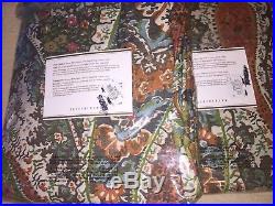 NEW! Pottery Barn ZIA PAISLEY 3-in-1 Pole Top Drapes Curtains Set/2 50 x 96 ea