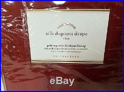 NEW Pottery Barn silk Dupioni Drapes set of 4 50x108 Dark Henna $900