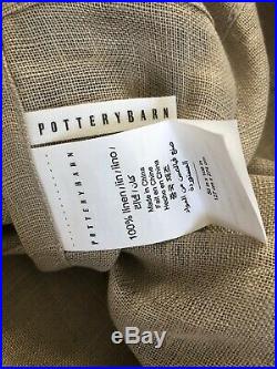 NEW Set Of 2 Pottery Barn Belgian Flax Linen Sheer Curtains Drape 50 x108 Flax