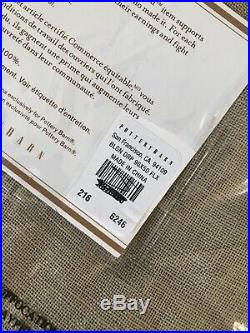 NEW Set Of 2 Pottery Barn Belgian Flax Linen Sheer Curtains Drape 50 x96 Flax
