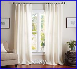 NEW Set of 2 Pottery Barn Belgian Linen 3-in-1 Pole Top Drapes 50x108 in IVORY