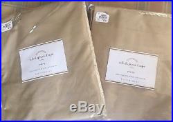 NEW Set of Two POTTERY BARN SILK DUPIONI POLE TOP Drapes 50X96 in PARCHMENT