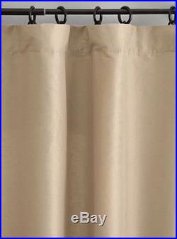 NEW Set of Two POTTERY BARN SILK DUPIONI POLE TOP Drapes 50 X 84 in PARCHMENT