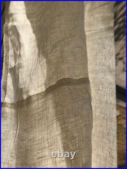 NWOT Pottery Barn Ivory Linen Gauze Curtain Panels Drapes 50 x 84 Set of 2