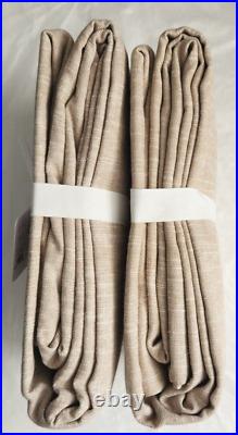NWT! Pottery Barn 3-in-1 Pole Top Emery 2-Curtains 50x96 Oatmeal Free Ship