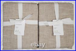 NWT! Pottery Barn 3-in-1 Pole Top Emery 2-Curtains 50x96 Oatmeal White F S