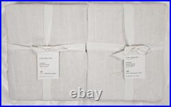 NWT! Pottery Barn 3-in-1 Pole Top Emery Pinstripe Sheer 2-Curtains 50x84 White