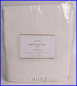 NWT Pottery Barn Belgian Linen drape curtain w Libeco linen 50x108 white unlined