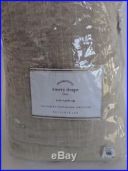 NWT Pottery Barn Emery linen cotton doublewide drape panel 100x108 oatmeal