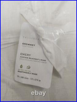 NWT! Pottery Barn Grommet Emery 2-Curtains Blackout Lining 50x108 Ivory F S