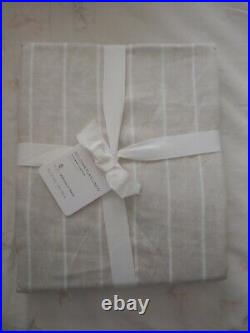 Neutral Belgian Flax Linen Striped Shower Curtain 72x72original $109 new