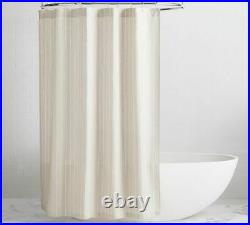 Neutral Belgian Flax Linen Striped Shower Curtain 72x72original $109 new