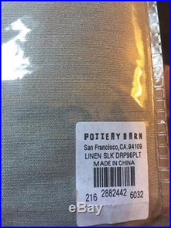 New1 Pottery Barn SILK DUPIONI POLE POCKET DRAPE 50 x 96 Platinum NWT FREE Ship