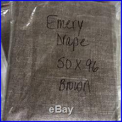 New2Pottery Barn Emery Linen Cotton DrapesSable Brown50x96