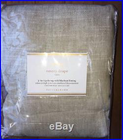 New2 Pottery Barn Emery Blackout Drapes DoublewideOatmeal100x84