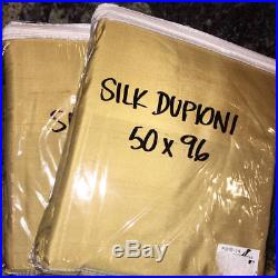 New2 Pottery Barn Silk Dupioni Drapes Wheat 50x96