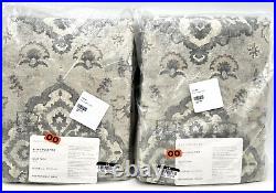 NewPottery Barn2Giovanna Medallion CurtainsCharcoal Gray50 x 108