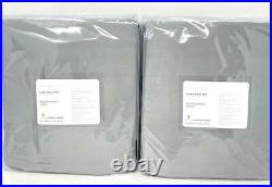 NewSet of 2Pottery Barn Silk Dupioni Drapes Curtains50x108Platinum Gray