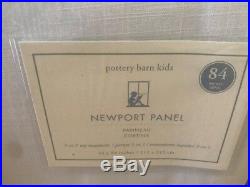 New 2 Pottery Barn 84 White Navy Border Newport Classic Blackout Drapes Panels