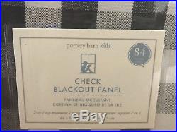 New 2 Pottery Barn Kids 84 Gray Blackout Buffalo Check Gingham Drapes Panels