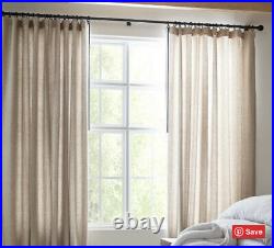 New Pottery Barn 3in1 Pole Top Classic Belgian Flax Linen Curtain Set Of 2 42x96