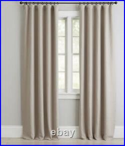 New Pottery Barn 3in1 Pole Top Classic Belgian Flax Linen Curtain Set Of 2 50x84