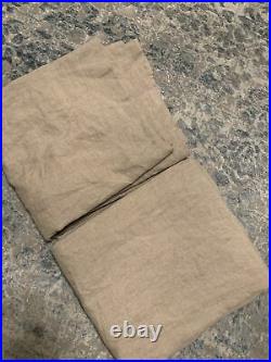 New Pottery Barn 3in1 Pole Top Classic Belgian Flax Linen Curtain Set Of 2 50x84