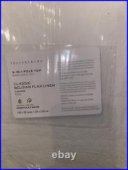 New Pottery Barn Classic Belgian Flax Linen Curtain 100x96 White