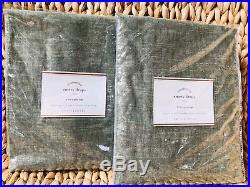 New Pottery Barn Sage Grass Emery Linen Cotton Drape 84 Curtain Set of 2 NIP