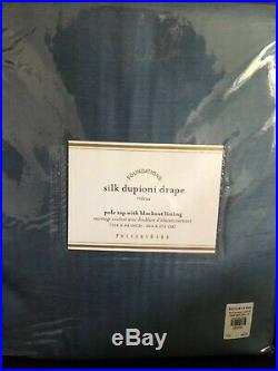 New Pottery Barn Silk Dupioni Double Wide Blackout Drape 104x84Lagoon Blue